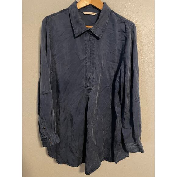 Soft Surroundings Tunic Shirt Womens Large Long Sleeve Button Popover READ - Picture 1 of 7
